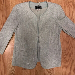 Blue Shimmer‎ Button Up Suit Blazer Size Medium